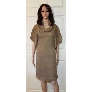 Calvin Klein Women's Size Med Olive Sweater Knit Cowl Neck Dress # (PM)